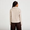 Caban court col montant beige femme
