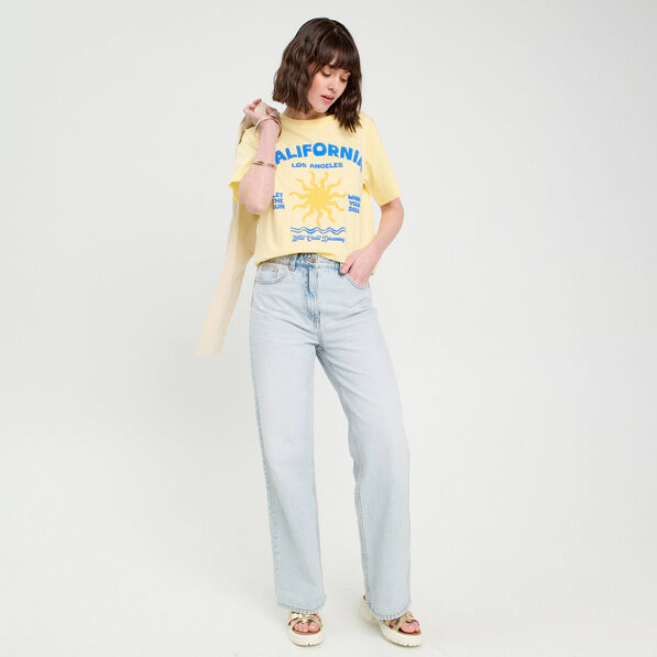 t shirt manches courtes jaune clair femme T-shirt manches courtes jaune clair femme