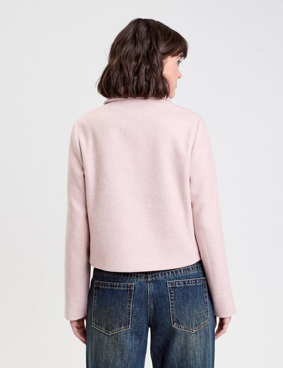 Veste zippée rose poudrée femme