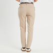 Pantalon cigarette ceinturé taupe femme