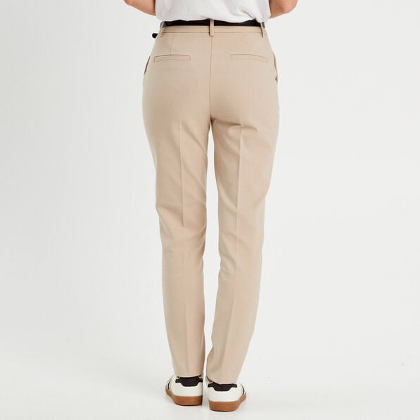 pantalon cigarette ceinture taupe femme Pantalon cigarette ceinturé taupe femme