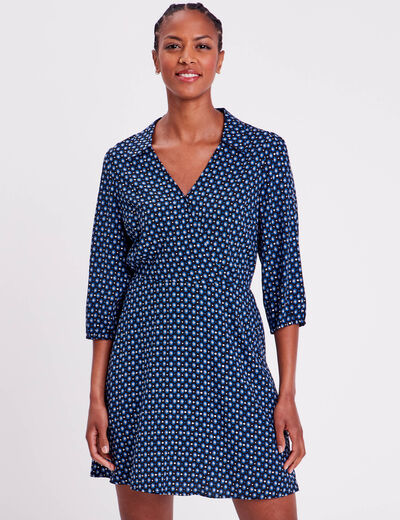 Robe évasée fluide noir femme