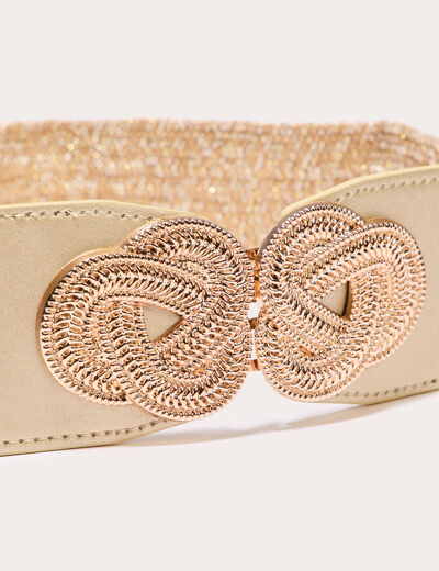 Ceinture élastiquée couleur or femme