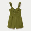 Combishort coupe flare vert kaki femme