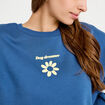 Sweat oversize col rond manches longues bleu fonc&eacute; femme