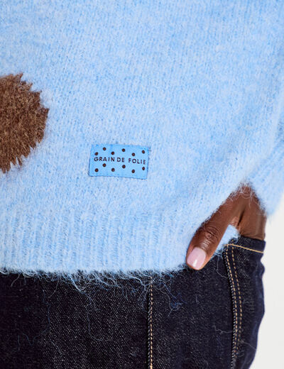 Pull manches longues bleu ciel femme