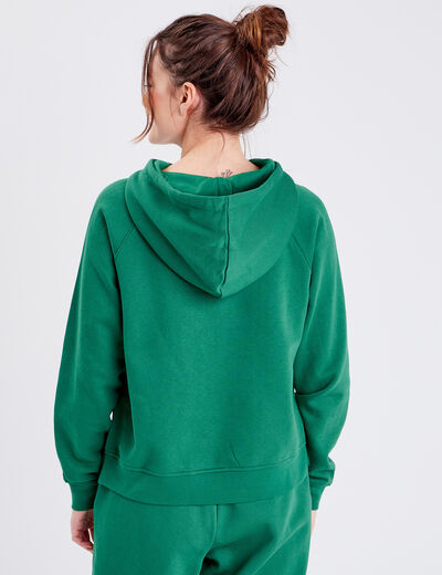 Sweat à capuche vert femme