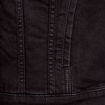 Veste droite boutonnée en jean noir femme