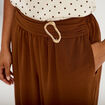 Pantalon bouffant taille standard marron femme