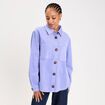 Surchemise oversize col chemise en coton mauve femme