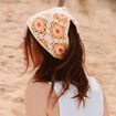 Foulard crochet orange femme