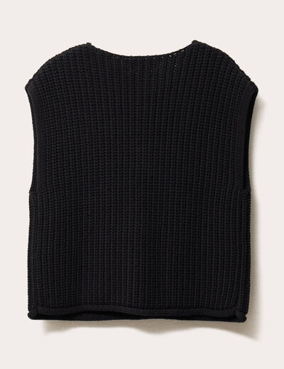 Gilet sans manches noir femme