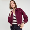 Sweat zippé manches longues prune femme