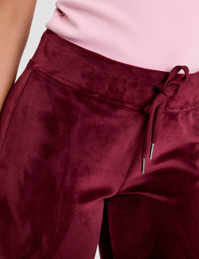 Pantalon bootcut velours rouge foncé femme