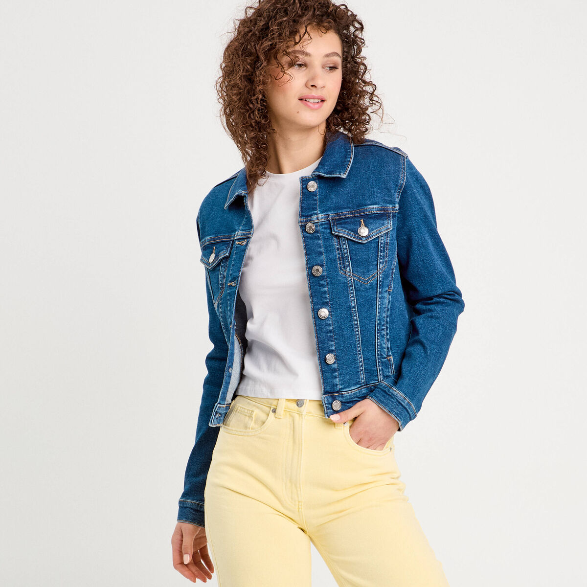 Veste en jean denim stone femme