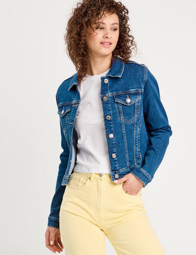 Veste en jean denim stone femme