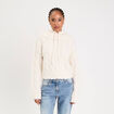 Pull 2-en-1 &agrave; capuche amovible ecru femme