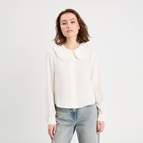 blouse col claudine ecru femme Blouse col claudine ecru femme