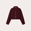 Veste tweed boutonnée bordeaux femme