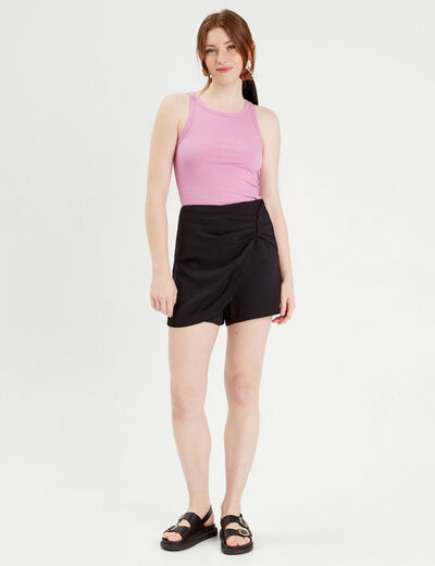 Jupe-short droite noir femme