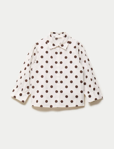 Chemise droite manches longues blanc femme