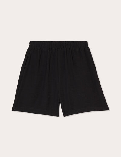 Short fluide taille haute noir femme