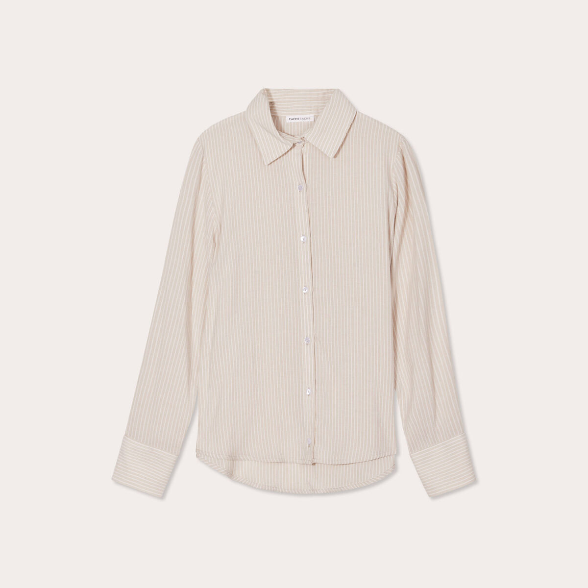 Chemise manches longues sable femme