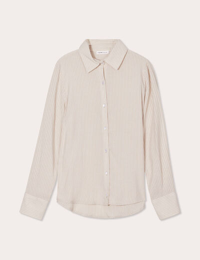Chemise manches longues sable femme