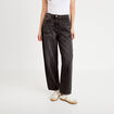 Jeans baggy taille basse denim snow noir femme