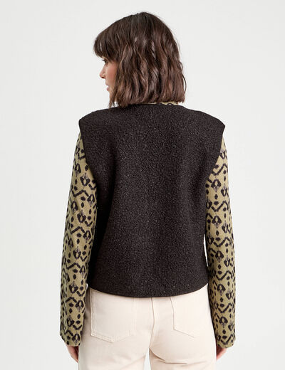 Gilet sans manches polaire noir femme