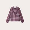 Chemise manches longues prune femme