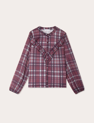 Chemise manches longues prune femme