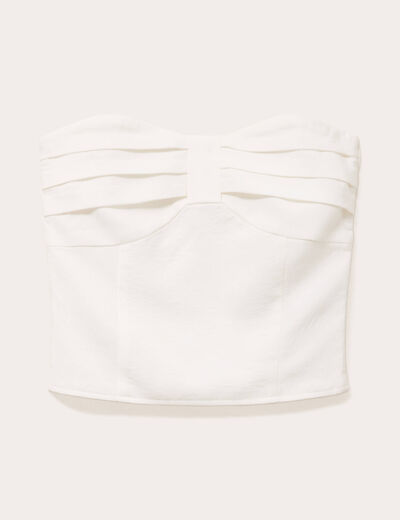 Bustier cintré sans manches ecru femme
