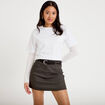 Jupe avec ceinture amovible gris femme