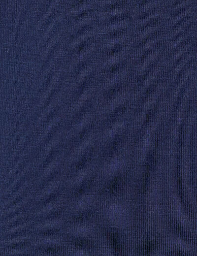 T-shirt uni à manches longues bleu foncé femme