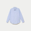 Chemise oversize manches longues bleu femme