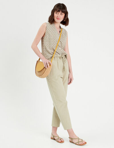 Blouse sans manches vert femme