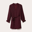 Robe droite ceintur&eacute;e rouge fonc&eacute; femme