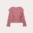 Blouse ajourées volants vieux rose femme