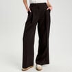 Pantalon large &agrave; pinces noir femme