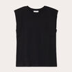 T-shirt col rond sans manches noir femme