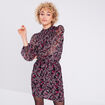 Robe droite manches 3/4 noir femme