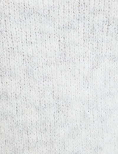 Pull col rond gris clair femme