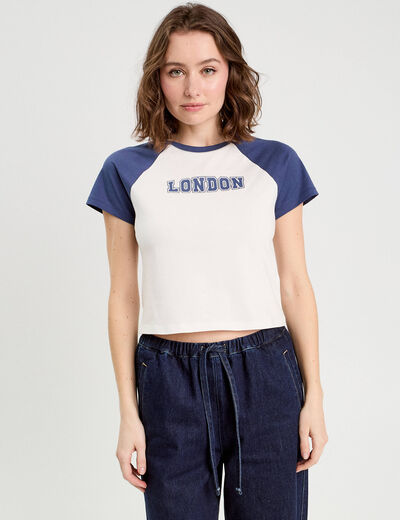 T-shirt manches courtes ecru femme