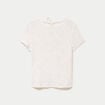 T-shirt ajust&eacute; &agrave; relief manches courtes ecru femme