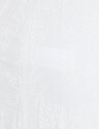 Jupe longue &eacute;vas&eacute;e pliss&eacute;e blanc femme