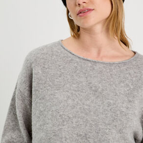 pull cropped manches longues gris fonce femme Pull cropped manches longues gris foncé femme