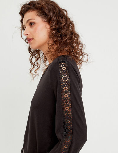 T-shirt manches longues noir femme