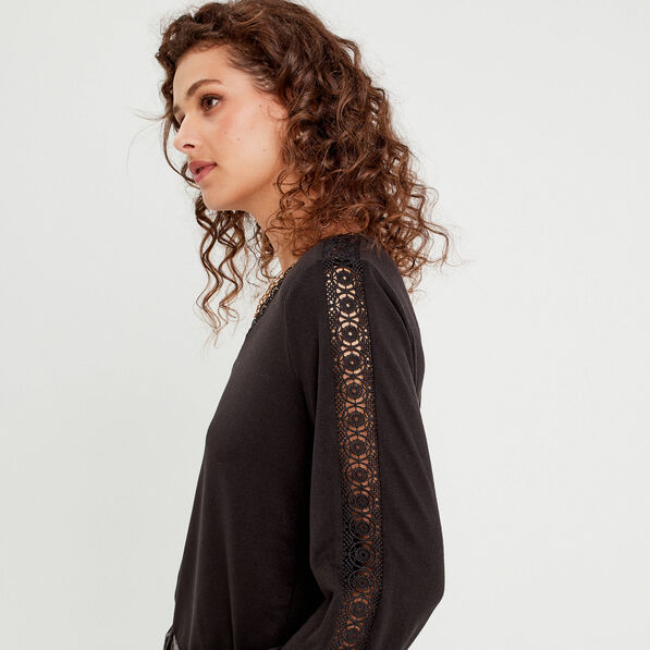 T-shirt manches longues noir femme