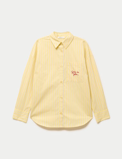 Chemise oversize manches longues jaune femme